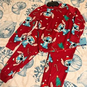 Disney Stitch Christmas Pajamas - Boys or Girls Size 8 - New with Tags